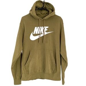 Nike men’s Olive/white swoosh hoodie